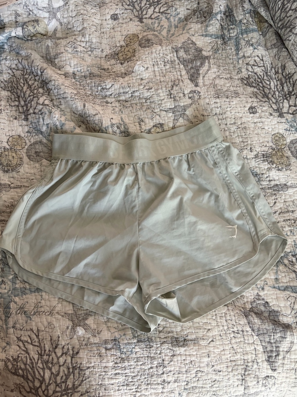 Gymshark Women's Light Sage Green Athletic Running Shorts